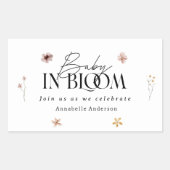 Baby in bloom wildflower baby shower uitnodiging rechthoekige sticker (Voorkant)