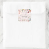 Baby in Bloom Wildflower Baby shower Vierkante Sticker (Tas)