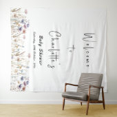 Baby In Bloom Wildflower Baby Shower Wandkleed (In Situ (horizontaal))