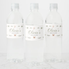 Baby in Bloom Wildflower Baby Shower Waterfles Etiket