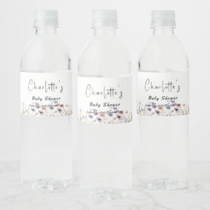 Baby In Bloom Wildflower Baby Shower Waterfles Etiket