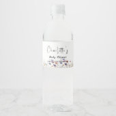 Baby In Bloom Wildflower Baby Shower Waterfles Etiket (Voorkant)