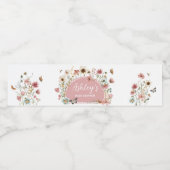 Baby in Bloom Wildflower Baby shower Waterfles Etiket (Enkel label)