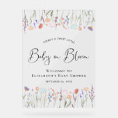 Baby in Bloom Wildflower Baby shower Welkom Acryl Bord (Voorkant)