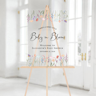 Baby in Bloom Wildflower Baby shower Welkom Acryl Bord