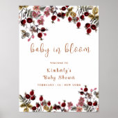 Baby in Bloom Wildflower Baby shower Welkom Poster (Voorkant)