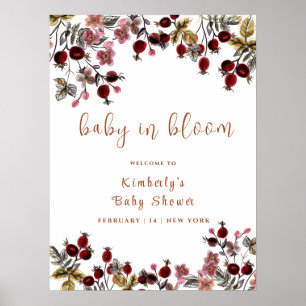 Baby in Bloom Wildflower Baby shower Welkom Poster