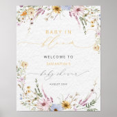 Baby in Bloom Wildflower Baby shower Welkom Poster (Voorkant)
