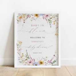 Baby in Bloom Wildflower Baby shower Welkom Poster