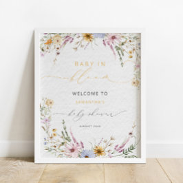 Baby in Bloom Wildflower Baby shower Welkom Poster