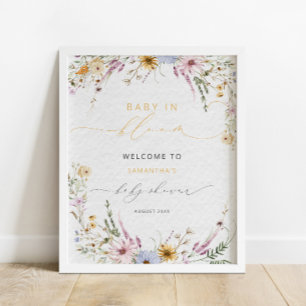Baby in Bloom Wildflower Baby shower Welkom Poster