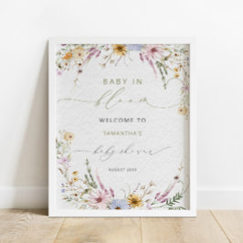Baby in Bloom Wildflower Baby shower Welkom Poster
