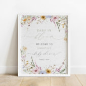 Baby in Bloom Wildflower Baby shower Welkom Poster