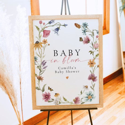 Baby in Bloom Wildflower Baby shower Welkom Poster