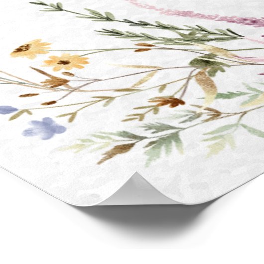 Baby in Bloom Wildflower Baby shower Welkom Poster (Hoek)