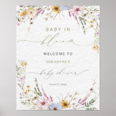 Baby in Bloom Wildflower Baby shower Welkom Poster (Voorkant)