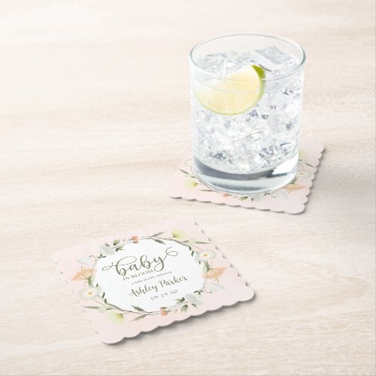 Baby in Bloom Wildflower Baby Sprinkle Kartonnen Onderzetters (Insitu)