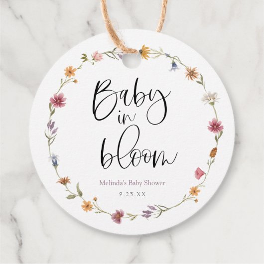 Baby in Bloom Wildflower Bedankjes Labels (Achterkant)