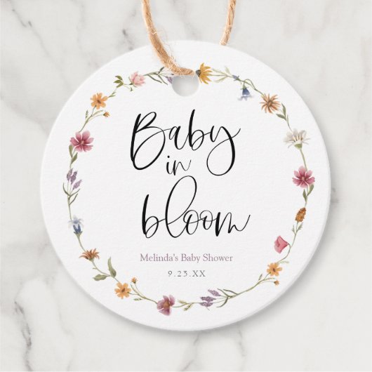 Baby in Bloom Wildflower Bedankjes Labels (Voorkant)