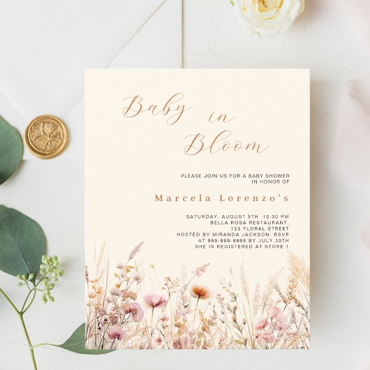 Baby in bloom wildflower beige budget douche