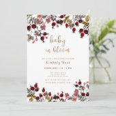 Baby in Bloom Wildflower Berry Baby shower Kaart (Staand voorkant)