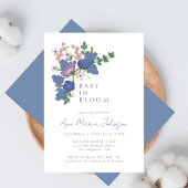 Baby in Bloom Wildflower Bloemblauw Baby shower Kaart