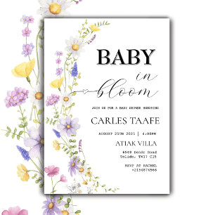 Baby in Bloom Wildflower Bloemen Baby Shower Kaart