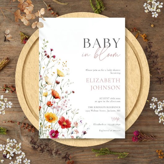 Baby in Bloom Wildflower Bloemen Bloemen Bloemen B Kaart