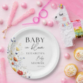 Baby in Bloom Wildflower Bloemen Bloemen Bloemen B Papieren Bordje (Feest)