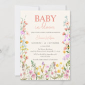 Baby in Bloom Wildflower Bloemen Meisje Baby showe Kaart (Voorkant)