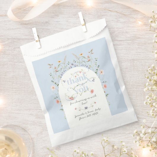 Baby in Bloom Wildflower Blue Boy Baby shower Bedankzakje (Geknipt)