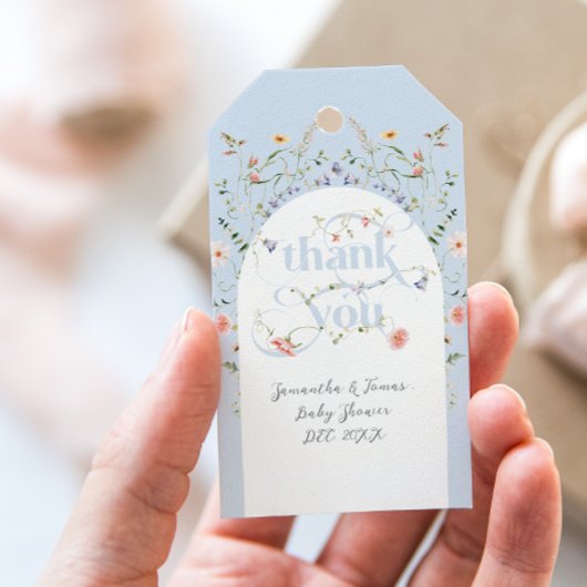 Baby in Bloom Wildflower Blue Boy Baby shower Cadeaulabel