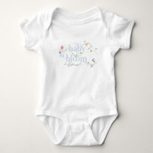 Baby in Bloom Wildflower Blue Boy Baby shower Romper