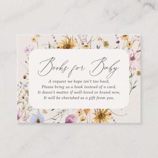 Baby in Bloom Wildflower Boeken voor Baby Informatiekaartje (Voorkant)