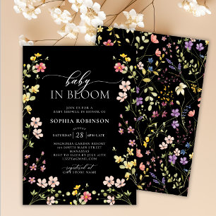 Baby in Bloom Wildflower Boheems Baby shower Kaart