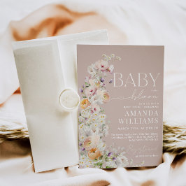 Baby in Bloom Wildflower Boho Baby Girl Shower Kaart