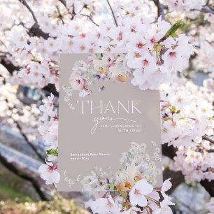 Baby in Bloom Wildflower Boho Baby shower Bedankkaart