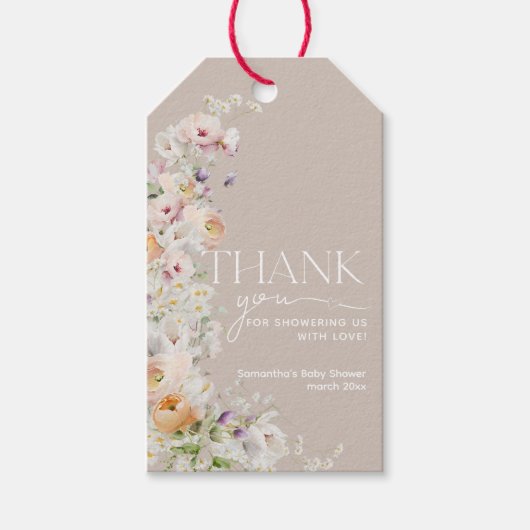 Baby in Bloom Wildflower Boho Baby shower Cadeaulabel (Voorkant)