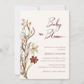 Baby in Bloom Wildflower Boho Baby shower Kaart (Voorkant)