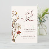 Baby in Bloom Wildflower Boho Baby shower Kaart (Staand voorkant)