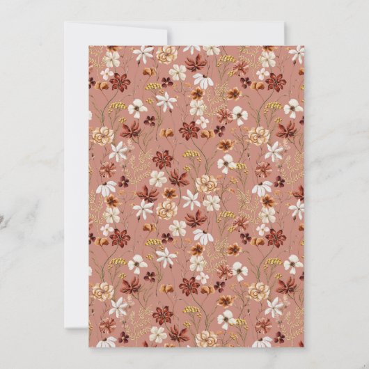 Baby in Bloom Wildflower Boho Baby shower Kaart (Achterkant)