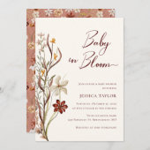 Baby in Bloom Wildflower Boho Baby shower Kaart (Voorkant / Achterkant)