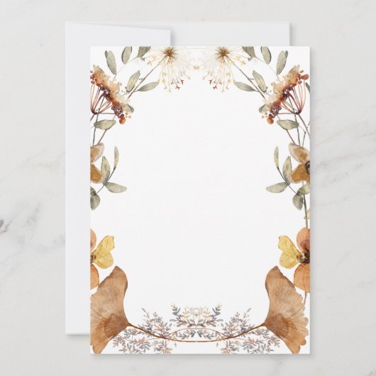 Baby in Bloom Wildflower Boho Baby shower Kaart (Achterkant)