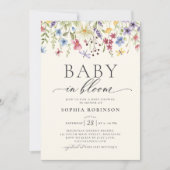 Baby in Bloom Wildflower Boho Baby shower Kaart (Voorkant)