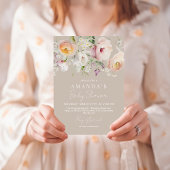 Baby in Bloom Wildflower Boho Baby shower Kaart