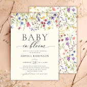 Baby in Bloom Wildflower Boho Baby shower Kaart