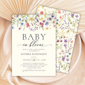Baby in Bloom Wildflower Boho Baby shower Kaart