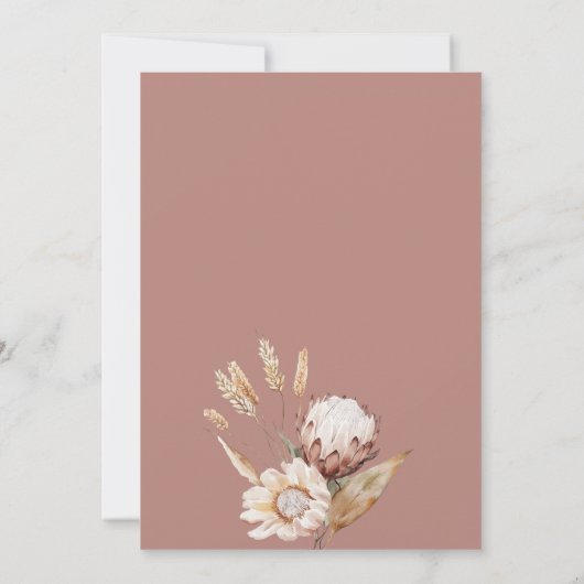 Baby in Bloom Wildflower Boho Baby shower Kaart (Achterkant)