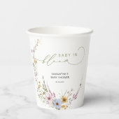Baby in Bloom Wildflower Boho Baby shower Papieren Bekers (Achterkant)