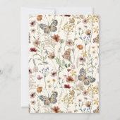 Baby in Bloom Wildflower Boho Beige Baby shower Kaart (Achterkant)